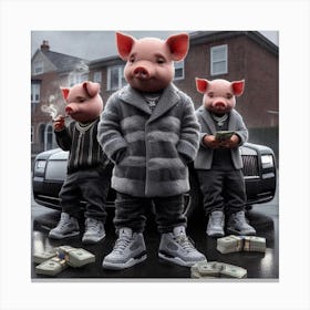 Three Pigs Canvas Print