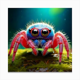 Firefly Anthropomorphic, Cute, Spider, Water Spider, Highly Detailed, Whimsical, Adorable, Fantasy, Canvas Print