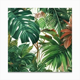 Jungle Night Botanical Art Print 1 Canvas Print