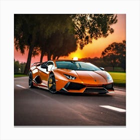 Sunset Lamborghini 1 Canvas Print