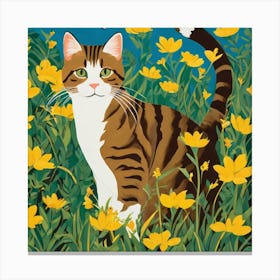 Cat In The Meadow 1 Canvas Print