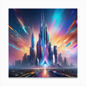 Futuristic Cityscape 79 Canvas Print