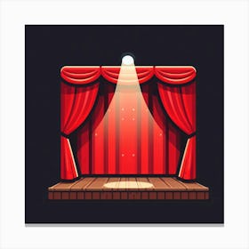 Stage With Red Curtain Canvas Print