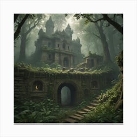 Castle In The Forest 5 Canvas Print