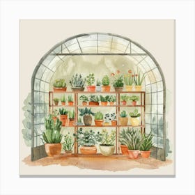 Cactus Greenhouse Canvas Print