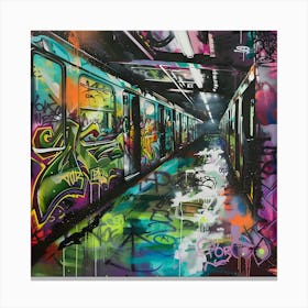 Subway Graffiti, Graffiti, Street Art, Urban Hues Canvas Print