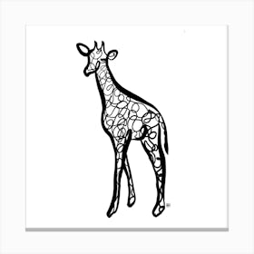 The Giraffe Square Canvas Line Art Print