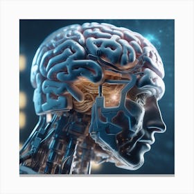 Human Brain With Artificial Intelligence 37 Canvas Print