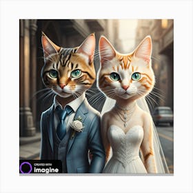 Cat Bride and Groom / Wedding Cats 1 Canvas Print