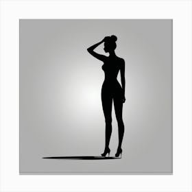 Silhouette Of A Woman modern art 2 Canvas Print