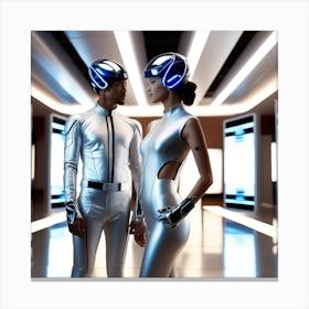 Futuristic Couple 28 Canvas Print