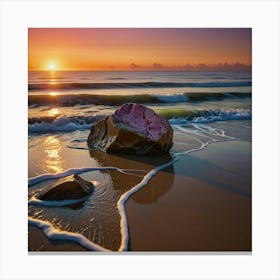 Sunset On The Beach 12 Canvas Print