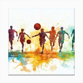 Basketball Players Running Canvas Print