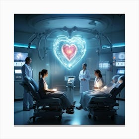 An Ultra Realistic Digital Render Of Medical Professionals In A State Of The Art Cardiac Care Facil (1) Canvas Print