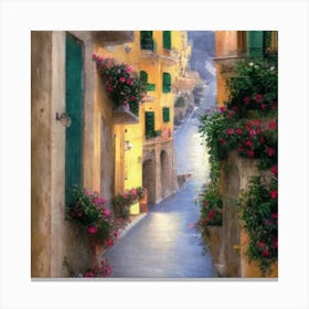 Alley Of Flowers Canvas Print