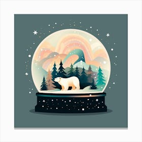 Northern Lights In A Snowglobe Canvas Print
