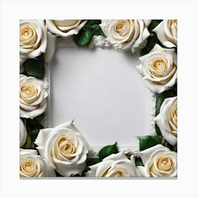 White Roses Frame 4 Canvas Print