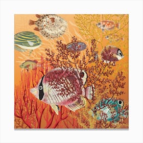 Coral Reef Deep Silence 2 Square Canvas Print