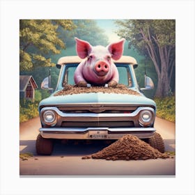 Working Pig Canvas Print