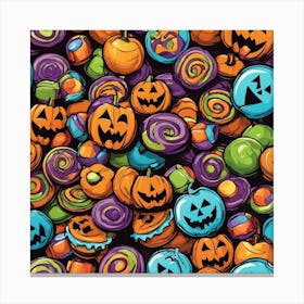 Halloween Candy Seamless Pattern 7 Canvas Print