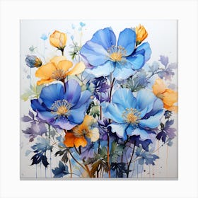 Blue Poppies 1 Canvas Print