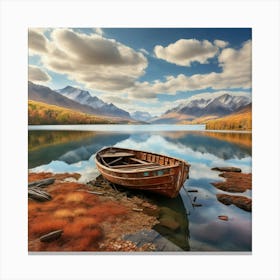 Boat On A Lake 6 Canvas Print