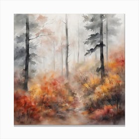 Foggy Autumn Forest 1 Canvas Print