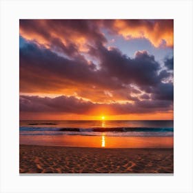 Sunset On The Beach 412 Canvas Print