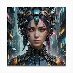 Cyberpunk Girl 7 Canvas Print