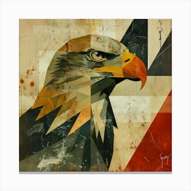 Abstract Paper Collage Style Eagle Canvas Print