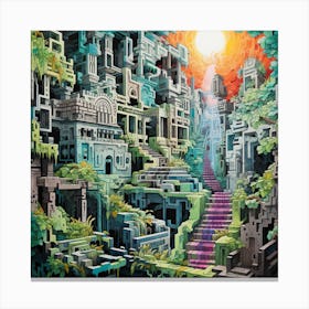 Pixel City Canvas Print