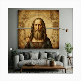 Default Trendy Wall Art Leonardo Da Vinci Style 1 Canvas Print