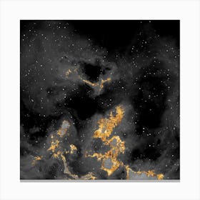 100 Nebulas in Space with Stars Abstract in Black and Gold n.020 Canvas Print