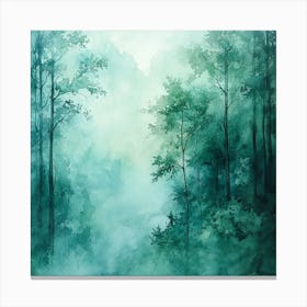 Watercolor Of A Forest Canvas Print