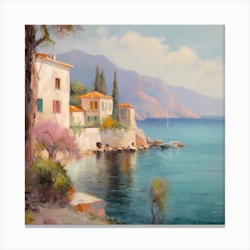 Vivid Horizons: Impressionist Marvels of Italian Seascapes Canvas Print