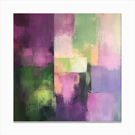 Abstract Painting Purple and Green Hues Canvas Print