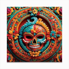 Day Of The Dead Skull 134 Canvas Print