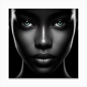 Black Woman With Green Eyes 19 Canvas Print