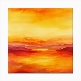 Sunset Watercolor Painting Canvas Print