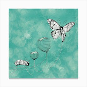 Butterfly And Caterpillar Canvas Print