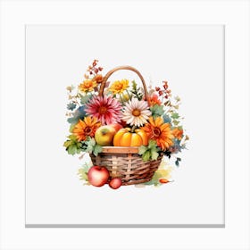 Basket Of Flowers 1 Canvas Print