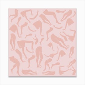 Pink And Pink Figures Square Canvas Print