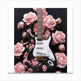 Rhapsody in Pink and Black Guitar Wall Art Collection 19 Canvas Print