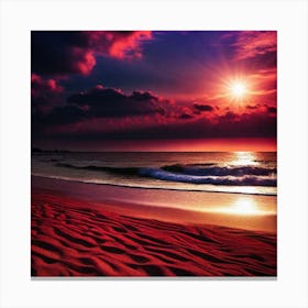 Sunset On The Beach 457 Canvas Print