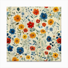 Watercolor Flowers Canvas Print