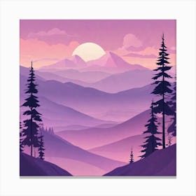 Misty mountains background in purple tone 139 Canvas Print