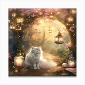 Cat In The Forest 1 Canvas Print