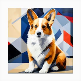Abstract modernist Corgi dog 1 Canvas Print