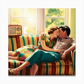 A Vibrant Retro Inspired Illustration Of A Lazy Su Fsg6ymbmttctvemroon1xw 7mswdnvsqocdf4fqptj29a Canvas Print