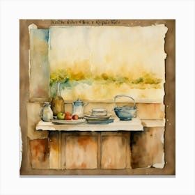 Square 12 X 12 Memory Book Page Of A Kitchen Recip (3) Canvas Print